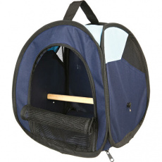Transportní taška s bidýlkem pro ptáky tmavě modrá/světle modrá 27x32x27 cm