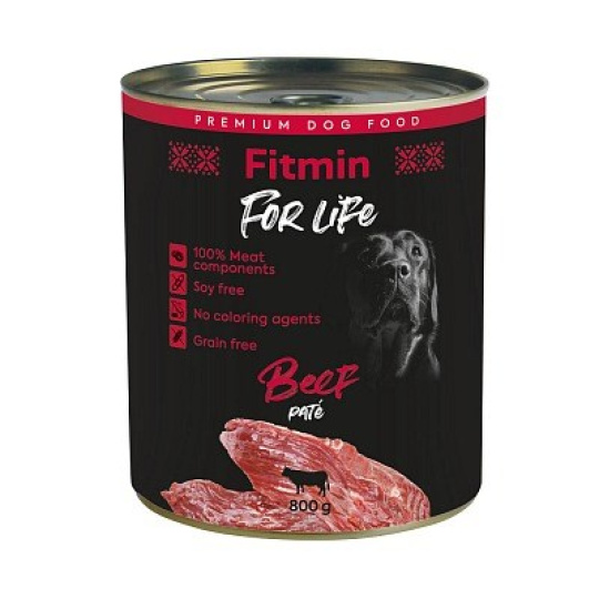 FITMIN for Life Beef Pate - Mokré krmivo pro psy - 800 g