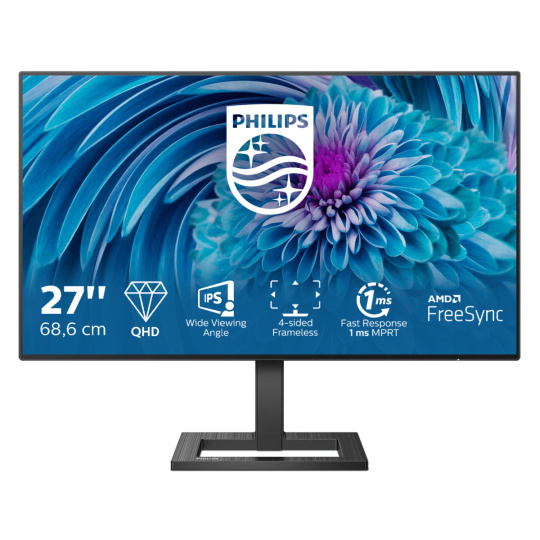 Philips E Line 275E2FAE/00 plochý počítačový monitor 68,6 cm (27") 2560 x 1440 px 4K Ultra HD LED Černá