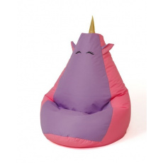 Sako taška pouf Unicorn růžovo-fialová L 105 x 80 cm