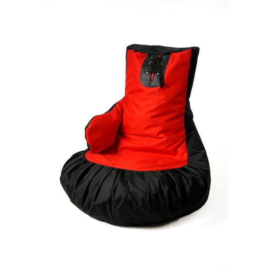 Sako bag pouffe boxerské rukavice černo-červené XXL 130 x 90 cm