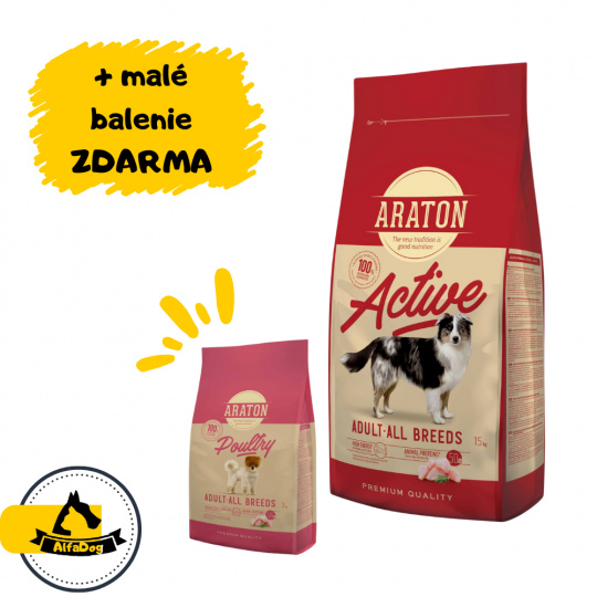 ARATON dog adult active all breed hydina 15 kg