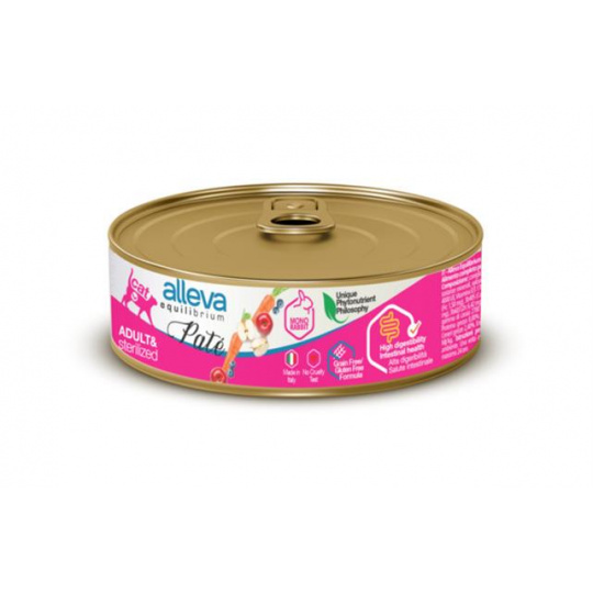 Alleva EQUILIBRIUM cat wet pate Sterilized rabbit 85 g konzerva