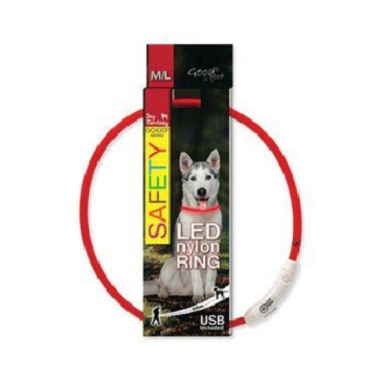 Obojok DOG FANTASY svetelný USB červený 65cm 1ks Obojok DOG FANTASY svetelný USB červený 65cm 1ks
