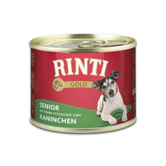 Rinti Dog Gold Senior konzerva králik 185g