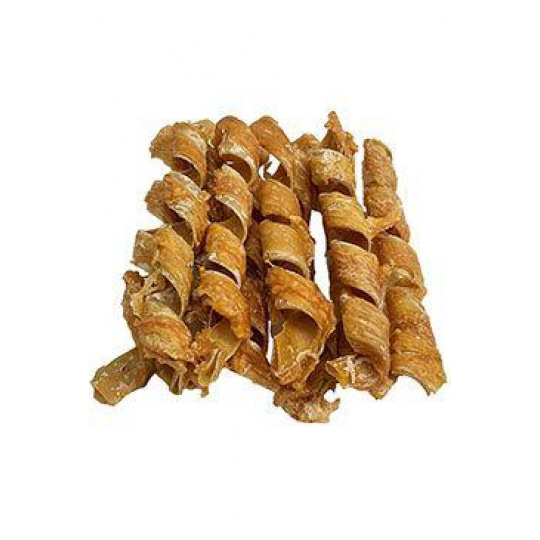 Pochúťka Špirály z bravčovej kože s kuracím 15cm/10ks Pochúťka Špirály z bravčovej kože s kuracím 15cm/10ks