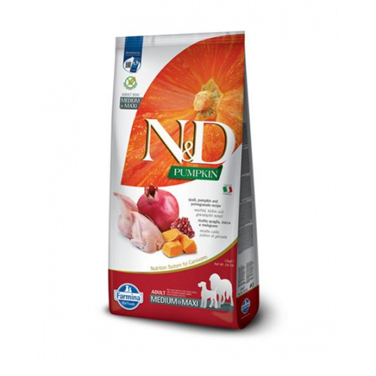 N&D Pumpkin DOG Adult M/L Quail & Pomegranate 12kg N&D Pumpkin DOG Adult M/L Quail & Pomegranate 12kg