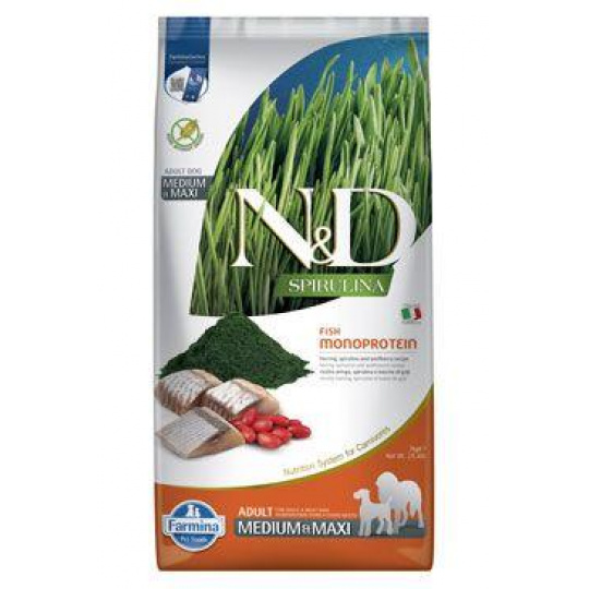 N&D SPIRULINA DOG Adult M/L Sleď & Goji 7kg N&D SPIRULINA DOG Adult M/L Sleď & Goji 7kg