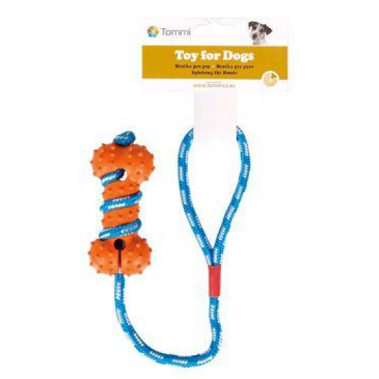 Hračka pes Kosť ježatá na šnúre 45cm Hračka pes Kosť ježatá na šnúre 45cm