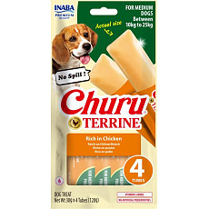Churu Dog Terrine kuracie plemená M 4x15g
