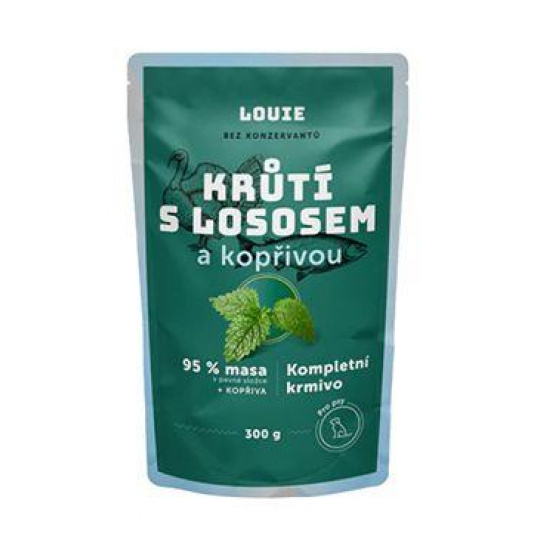 Louie Dog kapsa Morčacie s lososom a žihľavou 300g