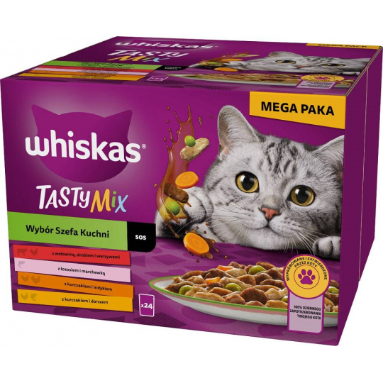 WHISKAS Adult Chef's Choice in sauce - mokré krmivo pro kočky - 24x85 g