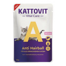 Kattovit Cat Vital Care Anti Hairball losos kapsička 85g Kattovit Cat Vital Care Anti Hairball losos kapsička 85g