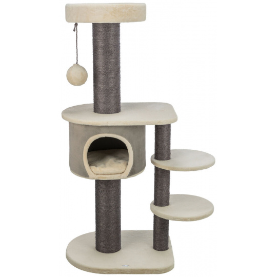 Škrabadlo MARCELLO, 140 cm, 4 podesty, kukaňa, loptička, krémová/sivá Škrabadlo MARCELLO, 140 cm, 4 podesty, kukaňa, loptička, krémová/sivá