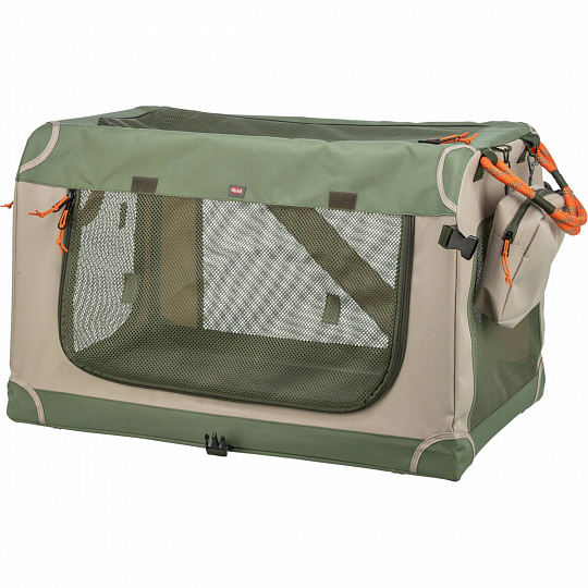 Transportná prepravka COMFY, M: 51.9 x 49.4 x 85.7 cm, olivová/béžová