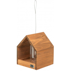 NATURA vonkajšie kŕmidlo závesné, domček so silom, 20 × 24 × 20 cm, glazovaná borovica, hnedá NATURA vonkajšie kŕmidlo závesné, domček so silom, 20 × 24 × 20 cm, glazovaná borovica, hnedá