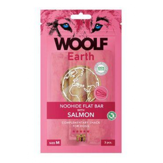 WOOLF pochúťka Earth NOOHIDE M Salmon 90g WOOLF pochúťka Earth NOOHIDE M Salmon 90g
