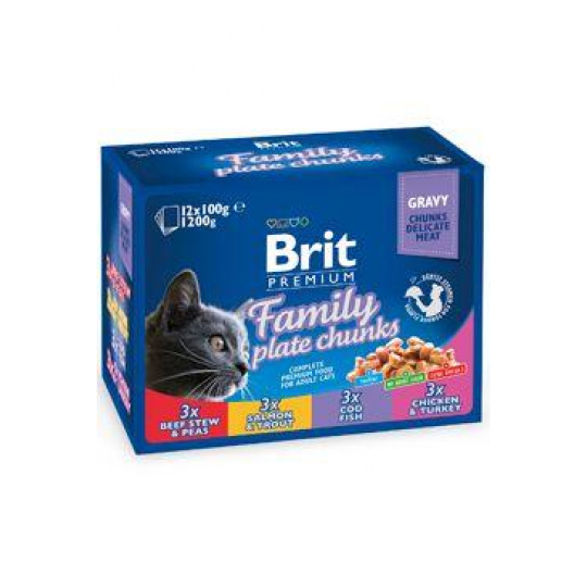 Brit Premium Cat kapsička Family Plate 1200g (12x100g) Brit Premium Cat kapsička Family Plate 1200g (12x100g)