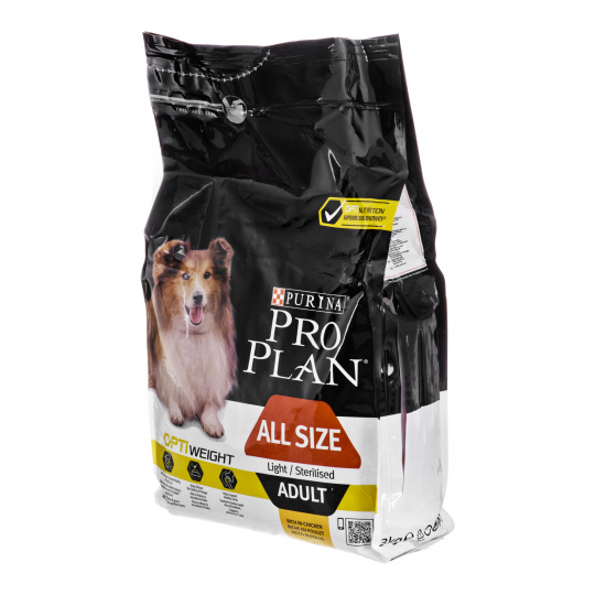 PURINA Pro Plan Adult Light/Sterilised - suché krmivo pro psy - 3 kg