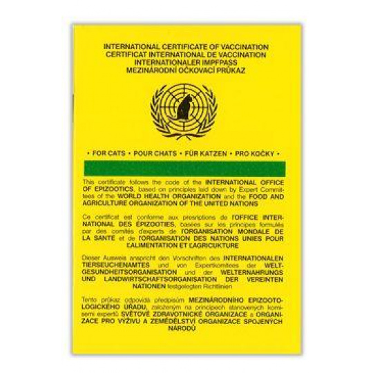 Očkovací preukaz pre mačky MSD medzinárodný 1ks Očkovací preukaz pre mačky MSD medzinárodný 1ks