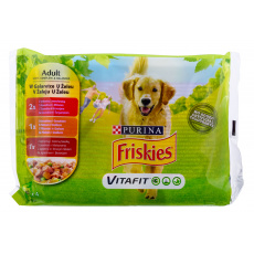 PURINA Friskies Adult - Mix in jelly - vlhké krmivo pro psy - 4 x100 g