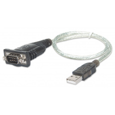 Manhattan 205146 sériový kabel Černá, Průhledná 0,45 m USB Typ-A D-Sub (DB-9)