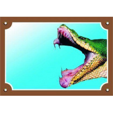 Farebná ceduľka Pozor pes, Had tlama