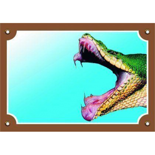 Farebná ceduľka Pozor pes, Had tlama