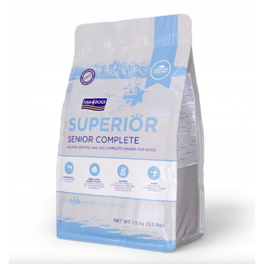 FISH4DOGS Superior Senior Complete Medium Salmon - suché krmivo pro psy - 1,5kg