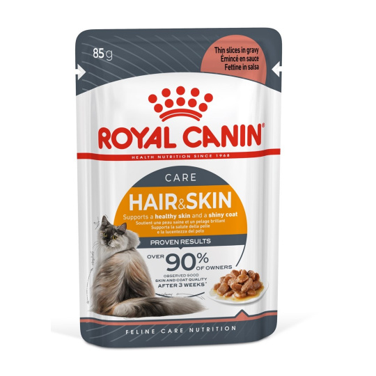 ROYAL CANIN Hair & Skin Care slices in gravy - mokré krmivo pro kočky - 85g