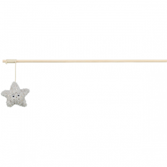 Vianočný hrací prút s hviezdičkou a catnipom, 48 cm, plyš/drevo, sivá Vianočný hrací prút s hviezdičkou a catnipom, 48 cm, plyš/drevo, sivá