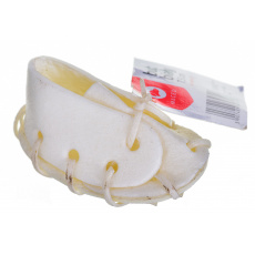 MACED Kožená bota bílá - kousátko pro psy - 7,5 cm