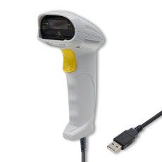 Qoltec 50877 Laserový skener 1D | USB | Bílý