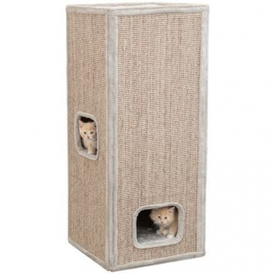 Škrabací veža JUNO, 3 poschodia, 116 cm, sivá