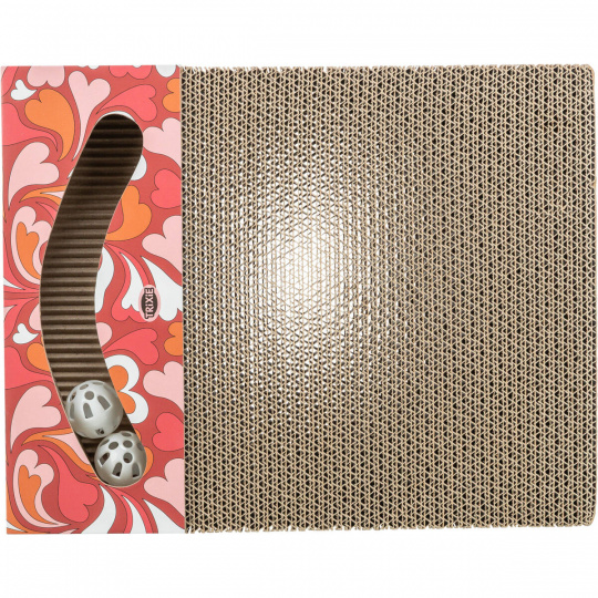 Škrabací kartón VALENTINE, s loptičkami a catnipom, 38 x 5 x 30 cm, červená - LIMITOVANÁ PONUKA Škrabací kartón VALENTINE, s loptičkami a catnipom, 38 x 5 x 30 cm, červená - LIMITOVANÁ PONUKA