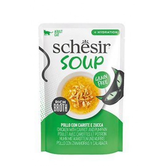 Schesir Cat kapsička Adult Soup kura/mrkva/tekvica 40g