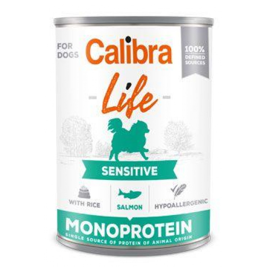 Calibra Dog Life konz.Sensitive Salmon s ryžou 400g Calibra Dog Life konz.Sensitive Salmon s ryžou 400g