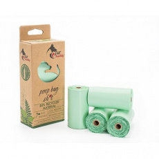 PetBuddy recyklované vrecká na psie exkrementy, 4 role / á 15 vreciek, zelená s potlačou PetBuddy recyklované vrecká na psie exkrementy, 4 role / á 15 vreciek, zelená s potlačou