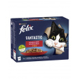 Nestlé FELIX Fantastic cat Multipack mäsový výber želé kapsička 12x85 g