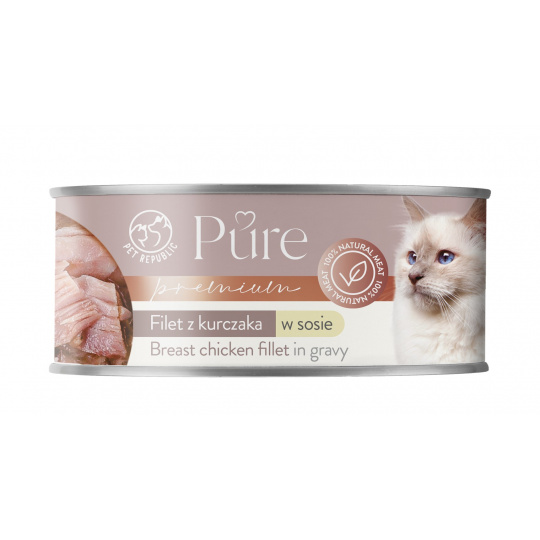 PET REPUBLIC Breast chicken fillet in gravy - mokré krmivo pro kočky - 80g