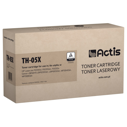 Actis Toner TH-05X pro tiskárny HP, Canon, Náhradní toner HP 05X CE505X, Canon CRG-719H; Standardní; 6500 stran; černý