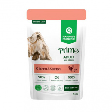 Natures P Prime KAPSIČKA dog adult skin&coat chicken&salmon 85 g Natures P Prime KAPSIČKA dog adult skin&coat chicken&salmon 85 g