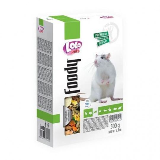LOLO Foody kompletné krmivo pre potkany 500 g krabička LOLO Foody kompletné krmivo pre potkany 500 g krabička