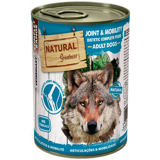 Natural Greatness MOBILITY, veterinárna diéta, konzerva pre psy 400g