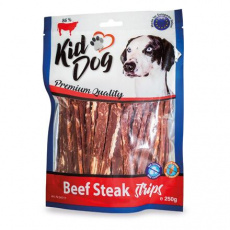 Pochúťka KIDDOG hovädzí steak v prúžku 250g