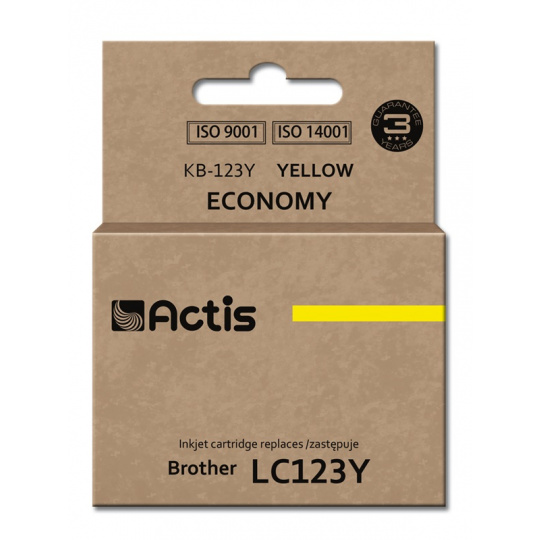 Actis KB-123Y inkoust (náhradní inkoust Brother LC123Y/LC121Y; standardní; 10 ml; žlutý)