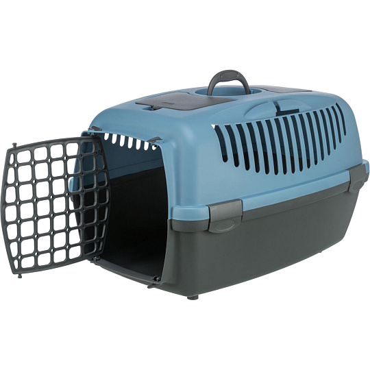 Transportný box CAPRI III, S: 40x38x61cm (max. 12kg), tmavo sivá/modrá