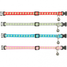 Obojok pre mačky, fluorescenčný, s rolničkou, rôzne farby