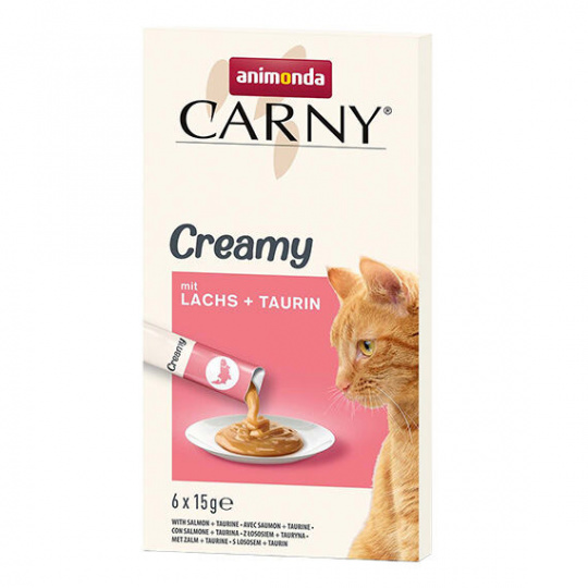 Animonda CARNY Creamy Salmon, krémová pochúťka, losos s taurínom, 6 x 15 g