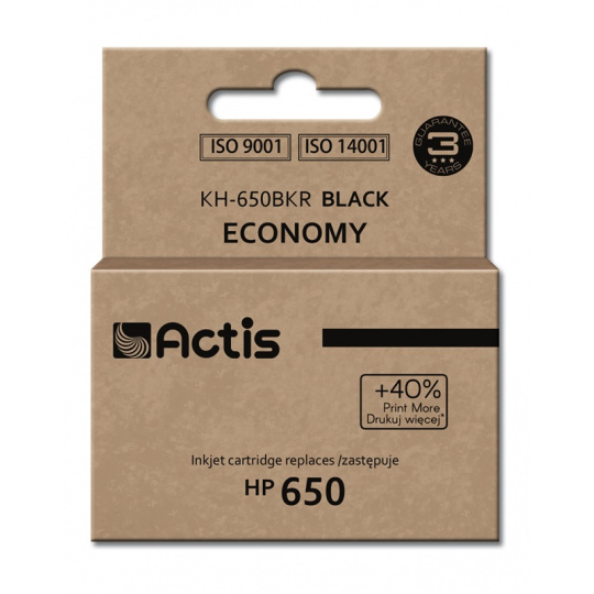 Actis KH-650BKR (náhradní inkoust HP 650 CZ101AE; standardní; 15 ml; černý)